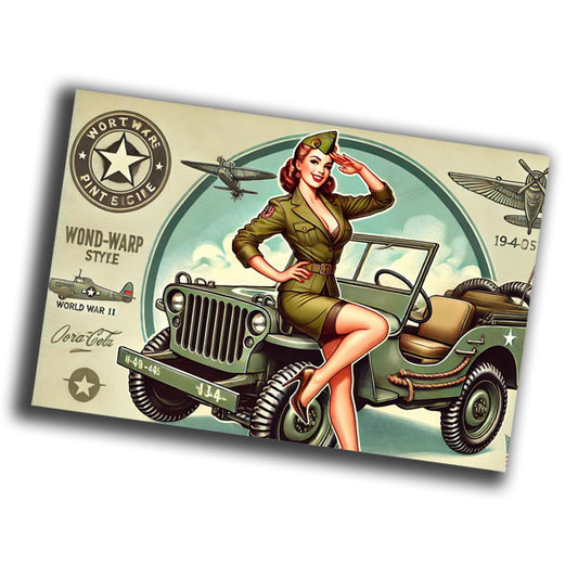classic vintage pin-up illustration featuring a glamorous woman  WW2 Photo Glossy 4*6 in K032