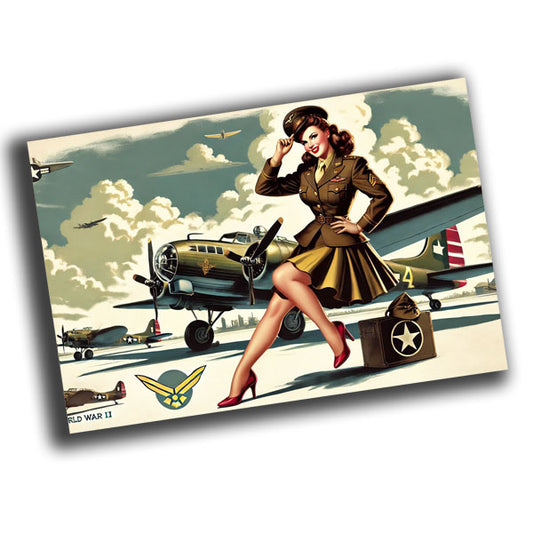 classic vintage pin-up illustration featuring a glamorous woman  WW2 Photo Glossy 4*6 in K033