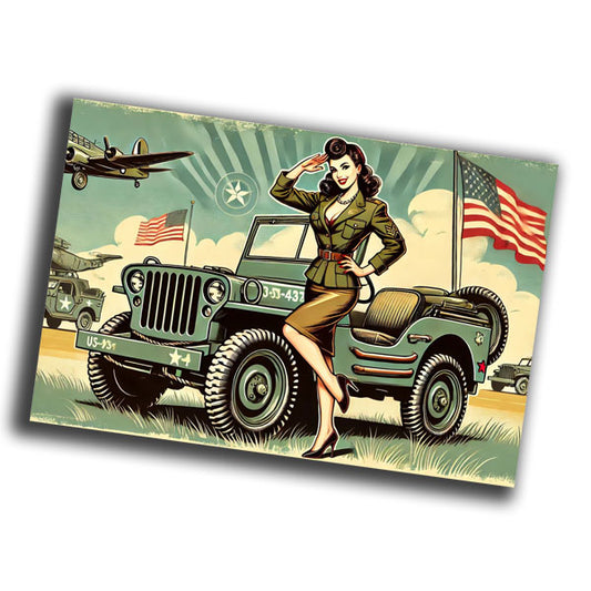 classic vintage pin-up illustration featuring a glamorous woman  WW2 Photo Glossy 4*6 in K034